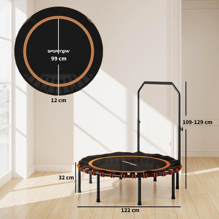 Produktbild SportNow Fitness Trampolin Stahl, Kunststoff Schwarz+Orange (114 cm)