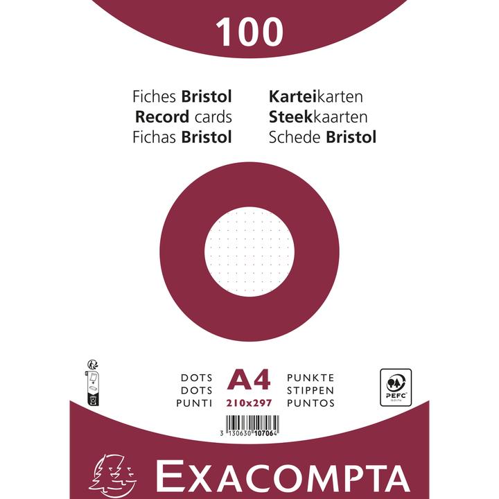 Actual product image Exacompta Index cards (210 x 297 mm, 205 g/m², 100 x)