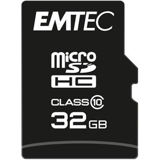 Emtec ECMSDM32GHC10CG (32 GB, microSDHC, U1, UHS-I), Scheda di memoria, Nero