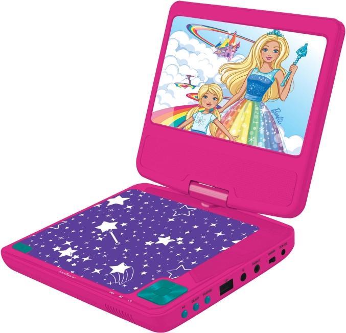 Actual product image Lexibook Barbie Portable DVD Player 7 rotative screen with USB port and earphones (DVDP6BB) (Portable DVD player)