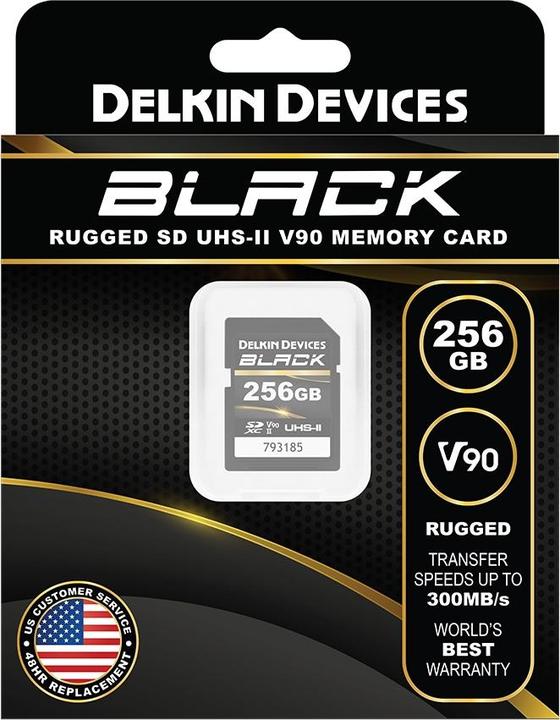 Productafbeelding Delkin ZWART UHS-II SDXC 256GB R:300MB/s W:250MB/s (256 GB, SDXC, U3, UHS-II)