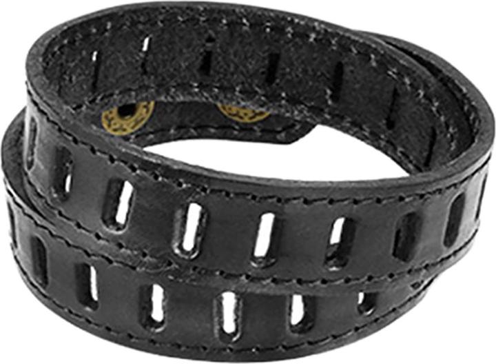 Produktbild Star Piercing Lederarmband schwarz mit Schlitz (Leder, ohne Messing)