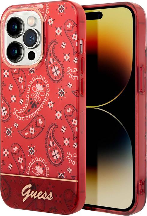 Image du produit Guess GUHCP14XHGBNHR iPhone 14 Pro Max 6,7" czerwony/red hardcase Bandana Paisley (Apple iPhone 14 Pro Max)