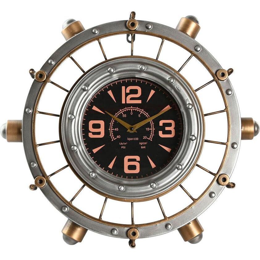 Esprit, Orologio da parete, Wanduhr Home Gold Silberfarben Eisen Vintage 48 x 11 x 44,5 cm