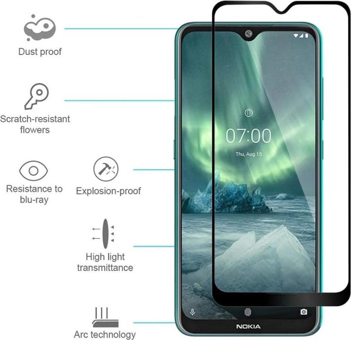 Actual product image Screenguard Nokia 7.2 Full Screen Protective Glass Film 2.5D 9H (1 pcs., Nokia 7.2)