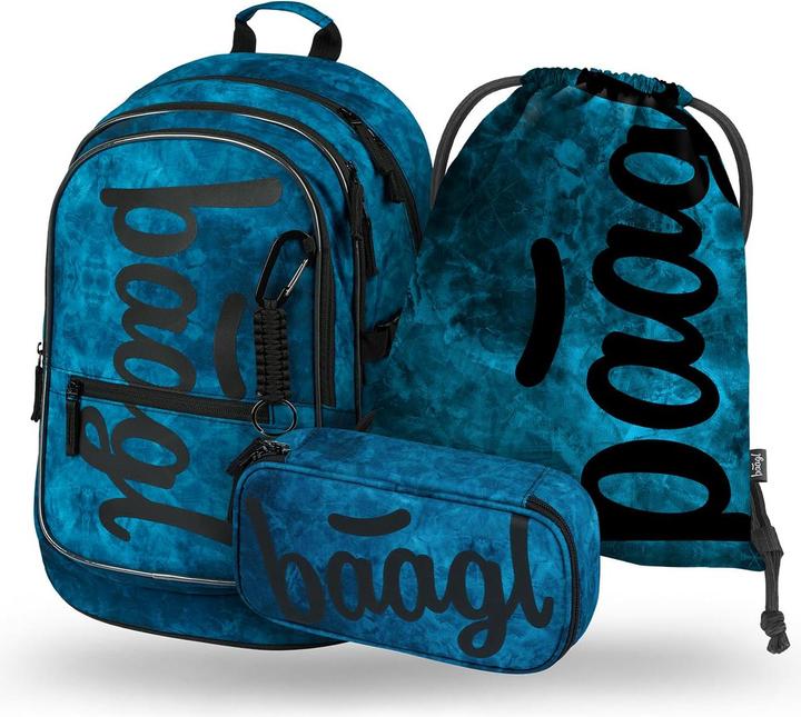 Produktbild Baagl SET 3 - Core Ocean Schulset / Rucksack / Federmäppchen / Tasche (25 l)