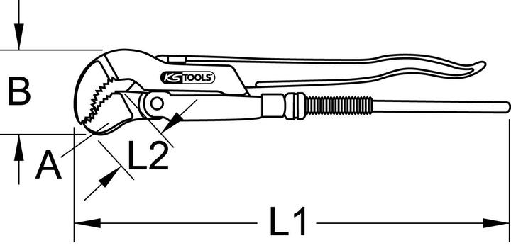 Actual product image KS Tools Corner pipe wrench (560 mm)