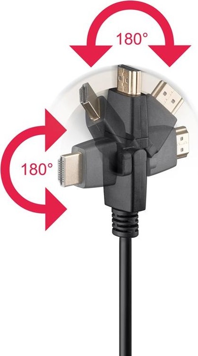 Actual product image Goobay High-speed HDMI 360° cable with Ethernet (3 m, HDMI)