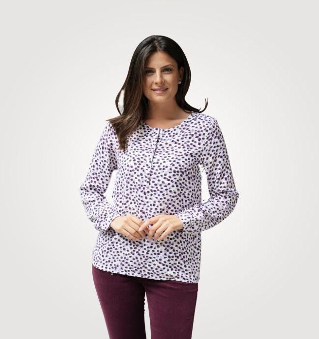 Immagine prodotto Artime Bluse, Tupfen-Muster, verdeckte Knopfleiste (M)