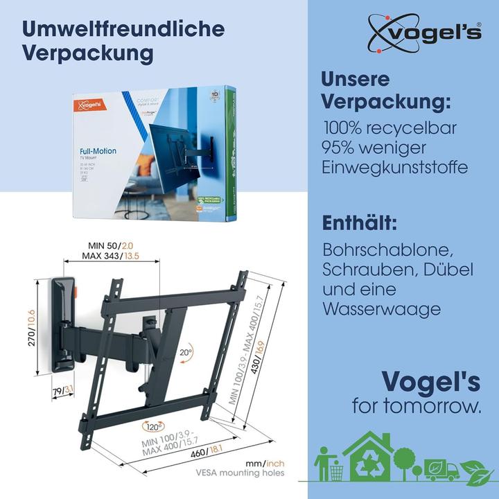 Immagine prodotto Vogels TVM 3425 (Muro, 65", 25 kg)