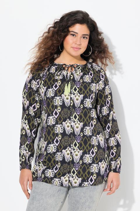 Produktbild Ulla Popken Bluse, Quastenband, Rundhals, Langarm (46, 48)
