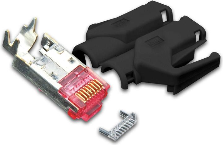 Wirewin Stecker RJ45 Hirose TM21 50 Stück, Rot (Netzwerkkabel Stecker)