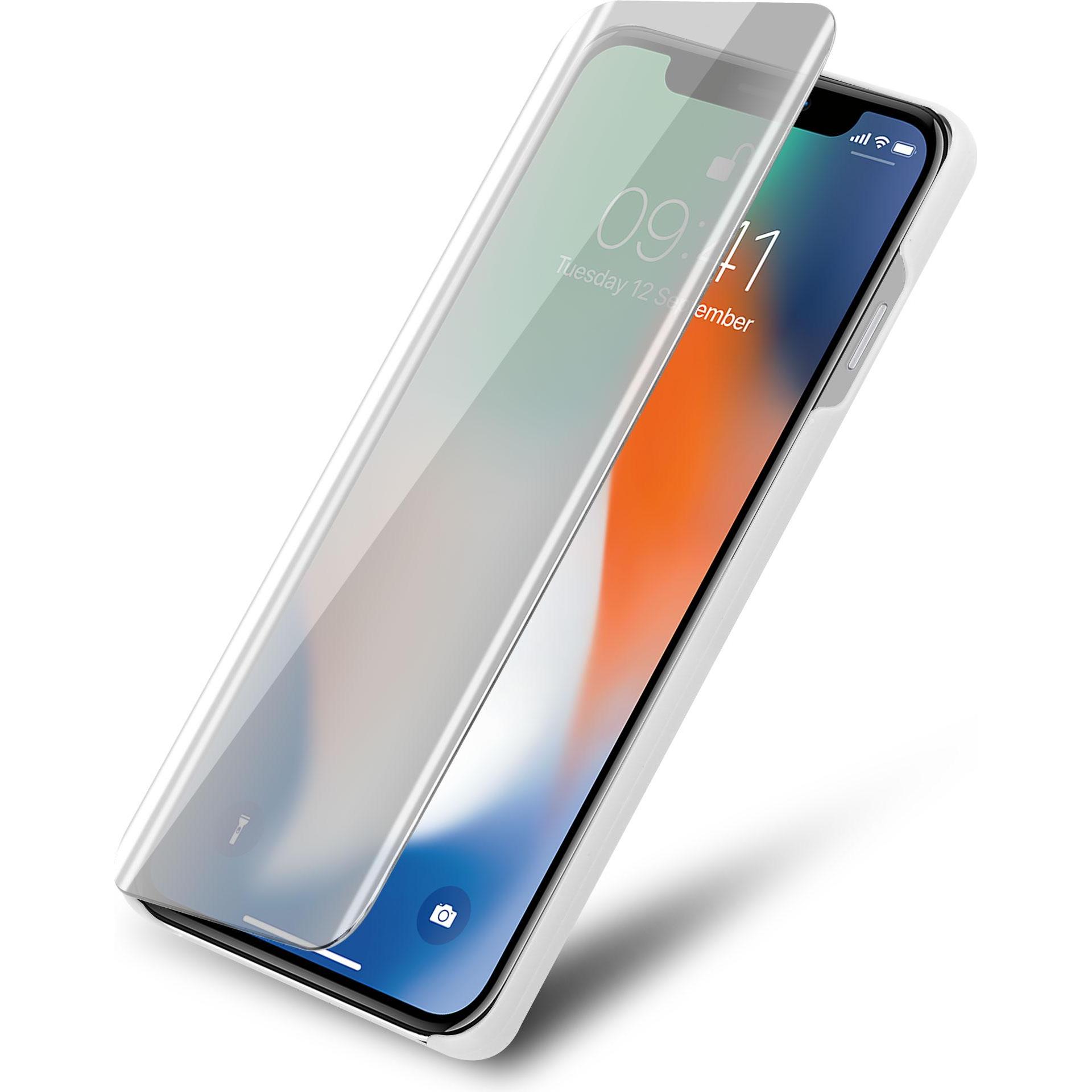 Thumbnail - Cadorabo Book Smart View Spiegel Cover (Apple iPhone X), Smartphone Hülle, Silber