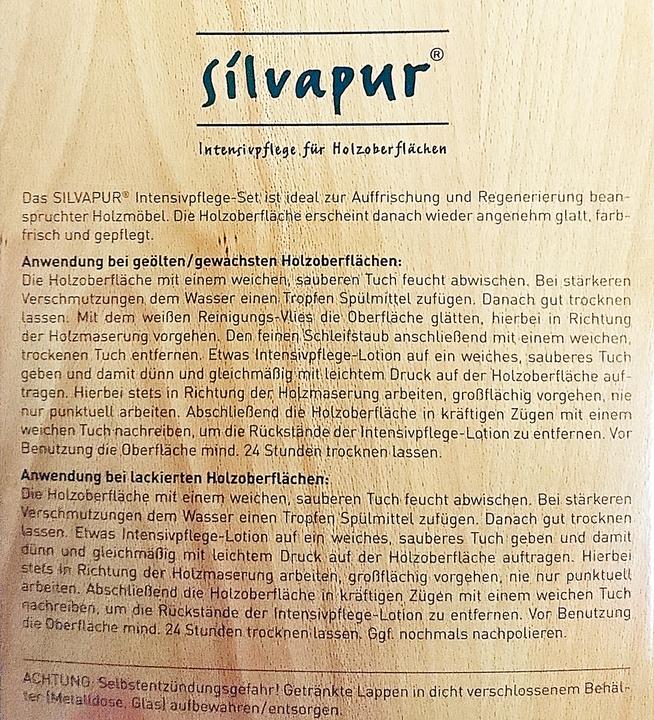 Actual product image Silvapur Wood care set