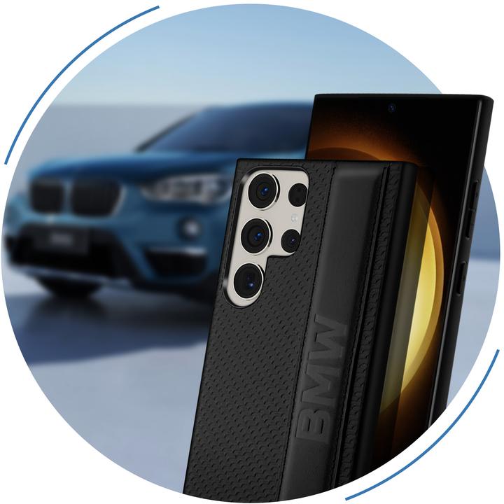 Image du produit BMW Étui BMHCS23L22RDPK S23 Ultra S918 czarny/black hardcase Leather Textured & Stripe (Samsung Galaxy S23 Ultra)