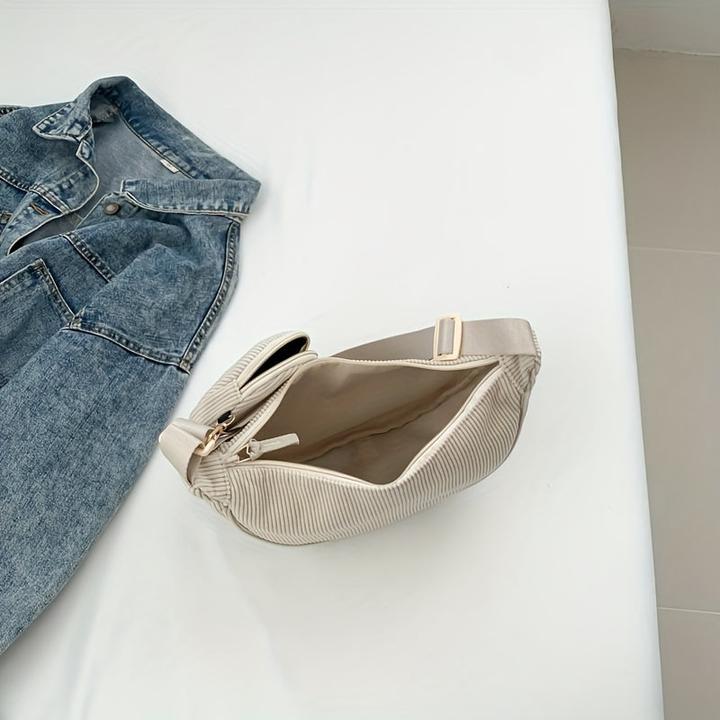 Produktbild Only-Bags.Store Casual Minimalist Solid Farbe Umhängetasche, All-Match Crescent Crossbody Bag mit hängenden Mini