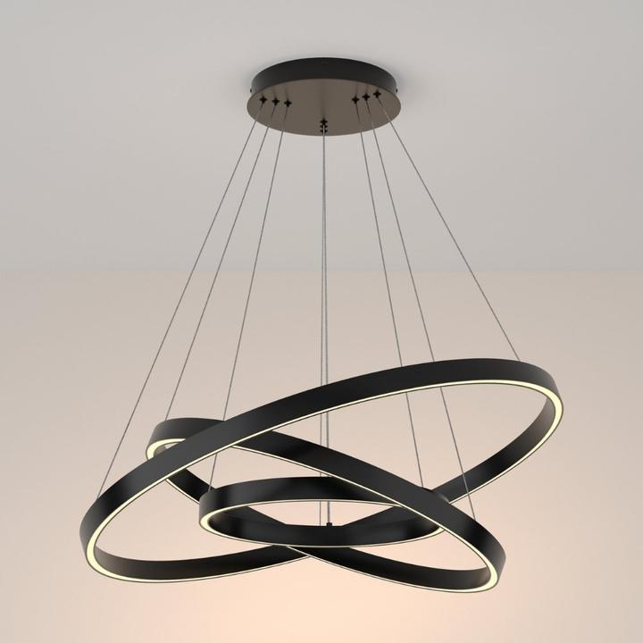 Produktbild Maytoni Rim LED Pendelleuchte, Hängeleuchte 115W Schwarz 85Ra Warmweiss (6099.99 lm)