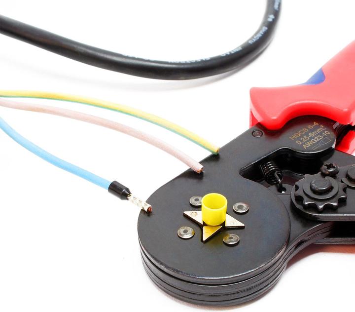 Produktbild Wiltec Crimpzange Aderendhülsen 0,25-6mm Aderendhülsenzange Zange Kabelschuhe (240 mm)