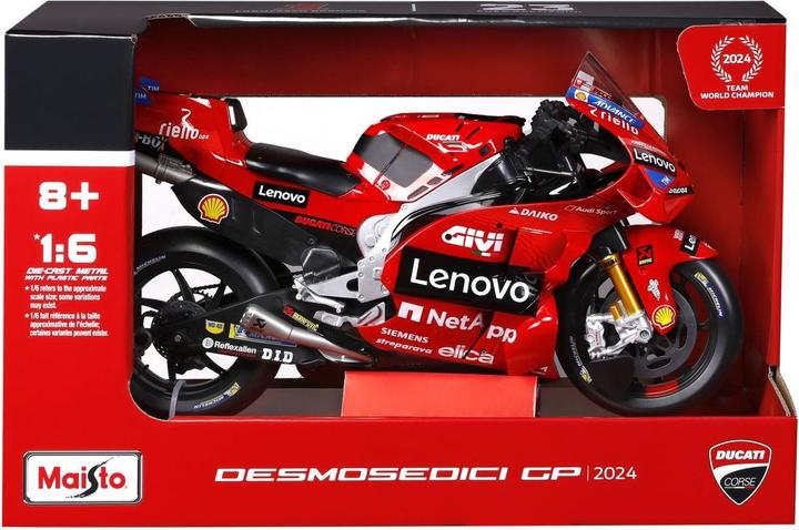 Image du produit Maisto MotoGP 1/6 Ducati Lenovo #63 Bagnaia 2024