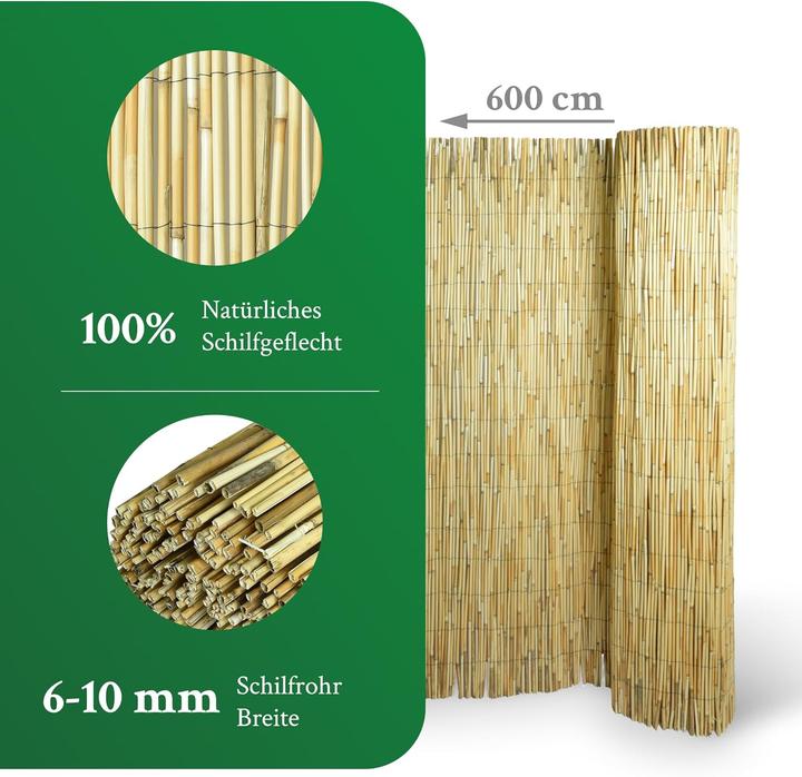 Image du produit Novatool Balkon Sichtschutzmatte Flexibles Design für Gartenzaun und Terrasse 115x600 cm Schilf Schutz vor Bl (600 cm)