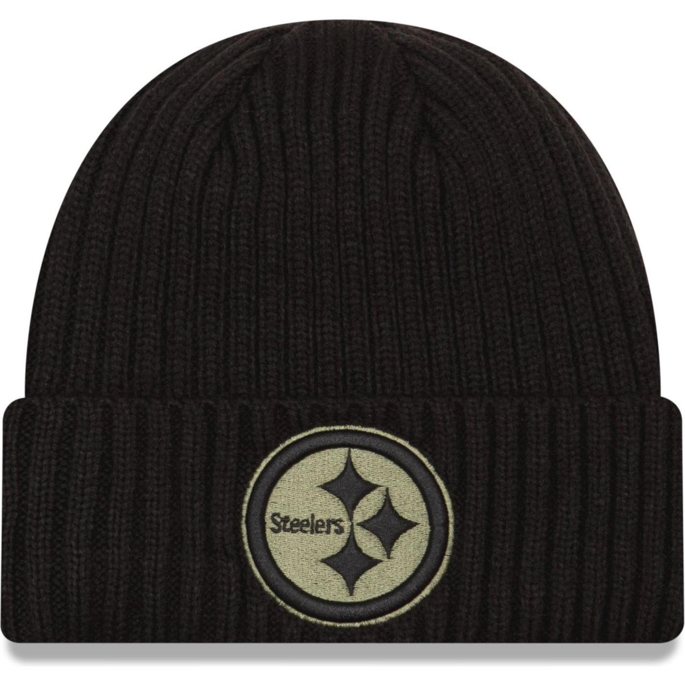 New Era, Herren, Mütze, NFL Pittsburgh Steelers Salute To Service Beanie, Schwarz, (One Size)