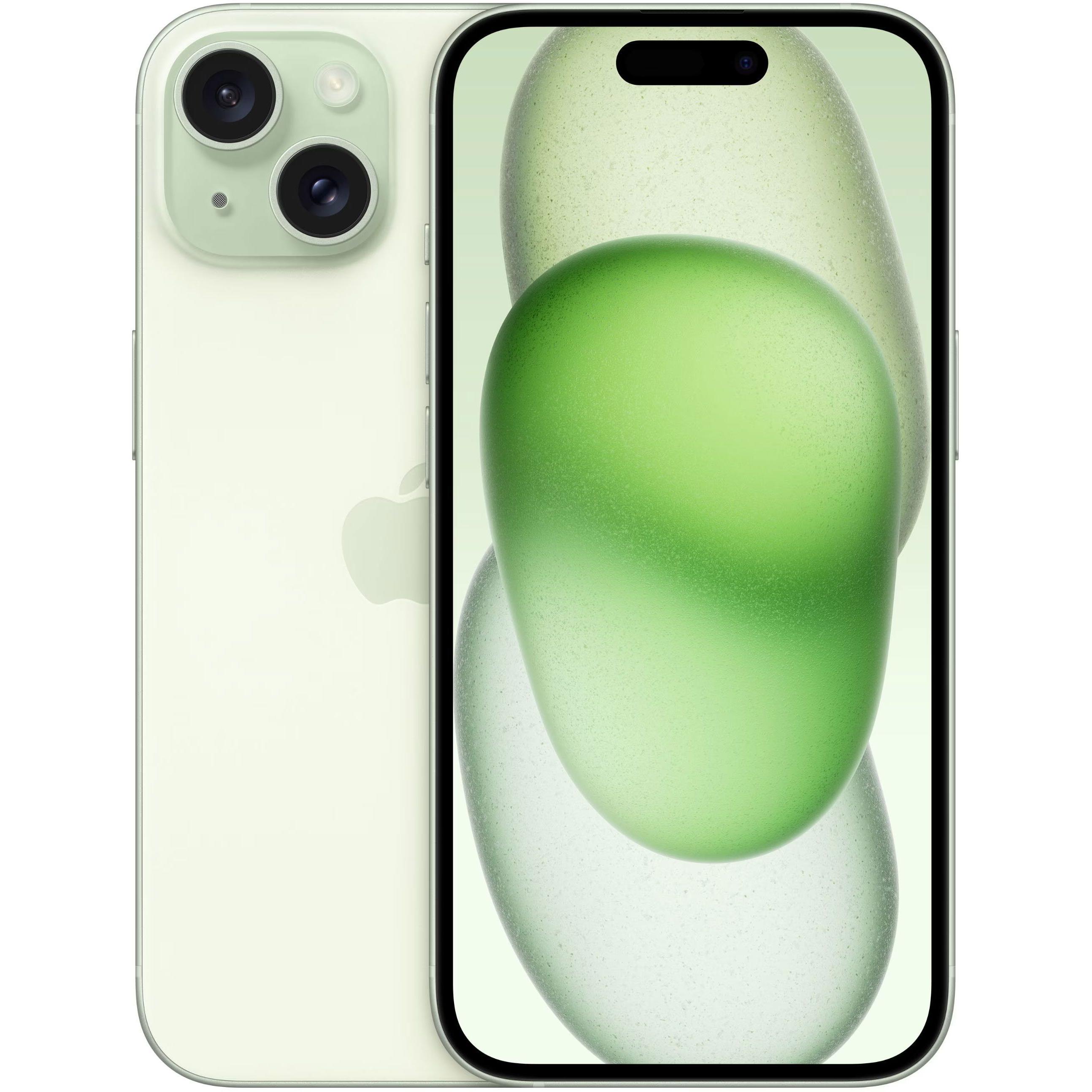 Apple iPhone 15 (512 GB, Green, 6.10", SIM + eSIM, 48 Mpx, 5G), Smartphone, Grün
