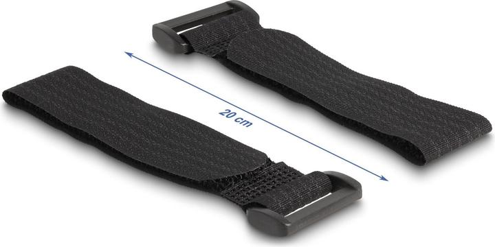 Image du produit Delock Pad auto-adhésif avec serre-câbles auto-agrippants Set 10 pièces noir (Serre-câbles velcro, 200 mm, 10 pcs)