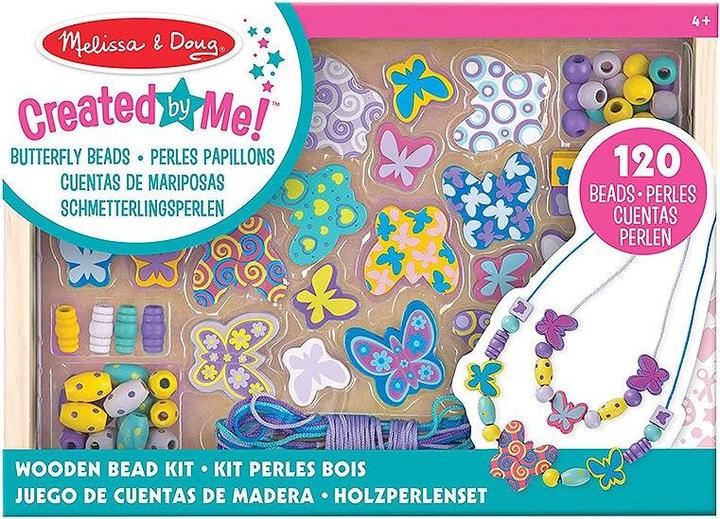 Productafbeelding Melissa & Doug OFFRET PERLES BOIS AMIS PAPILLONS 120ST (FR-DE-EN-ES)