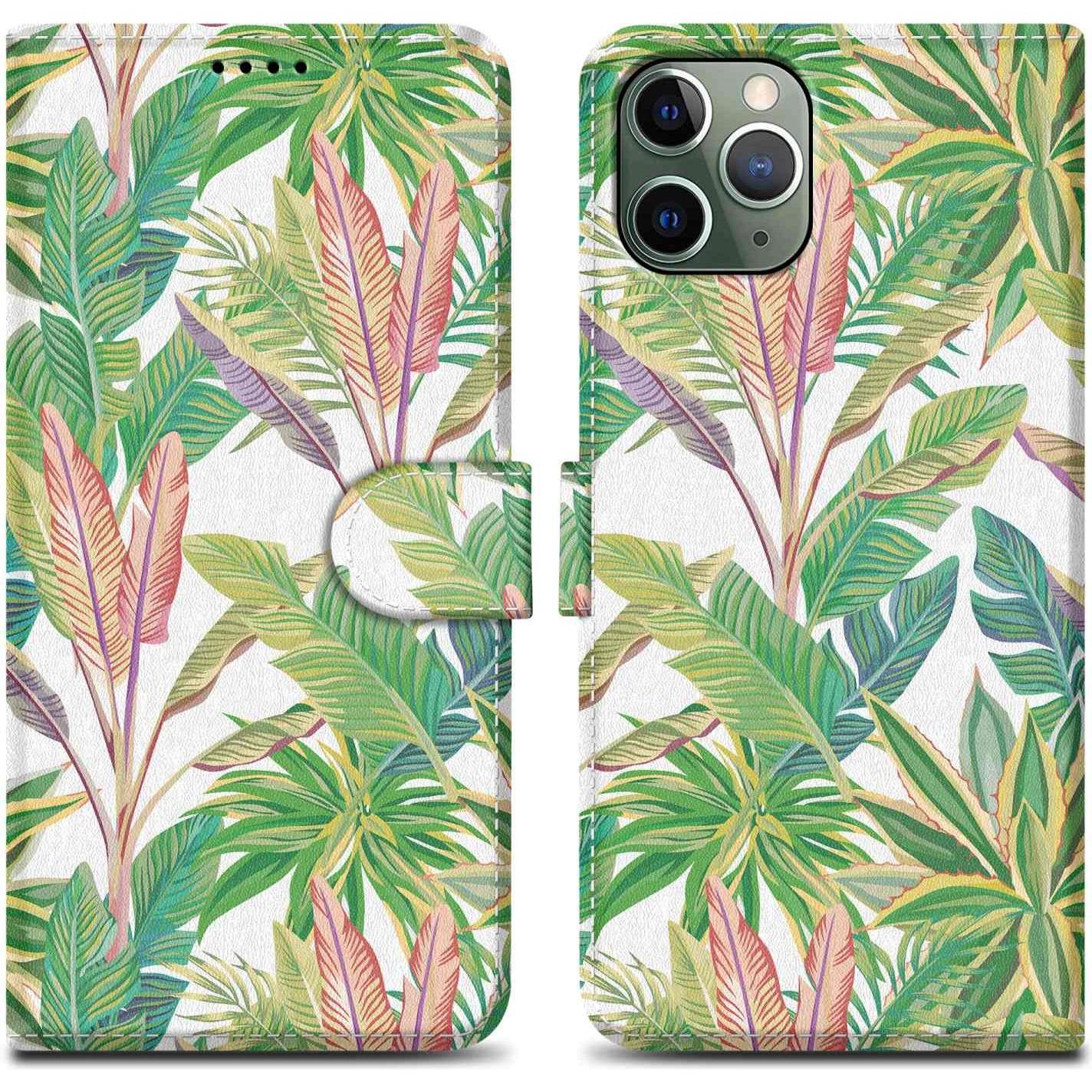 Cadorabo Book Hülle mit Print (Apple iPhone 11 Pro), Smartphone Hülle, Grün