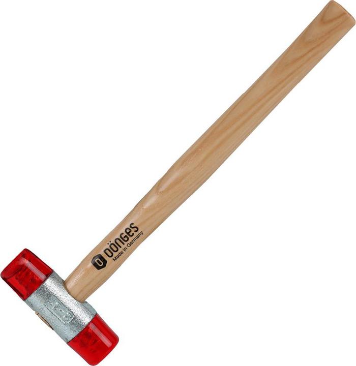 Produktbild Dönges Kunststoffhammer mit lackiertem Eschenstiel, 27 mm, rot (233 g)