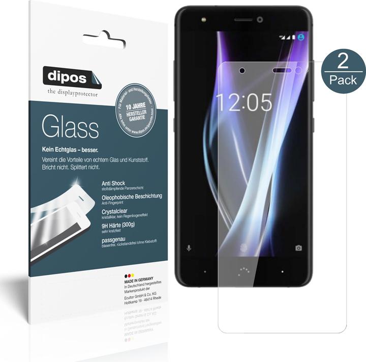 Dipos Displayschutz Anti-Shock (1 Stück, BQ Aquaris X Pro)
