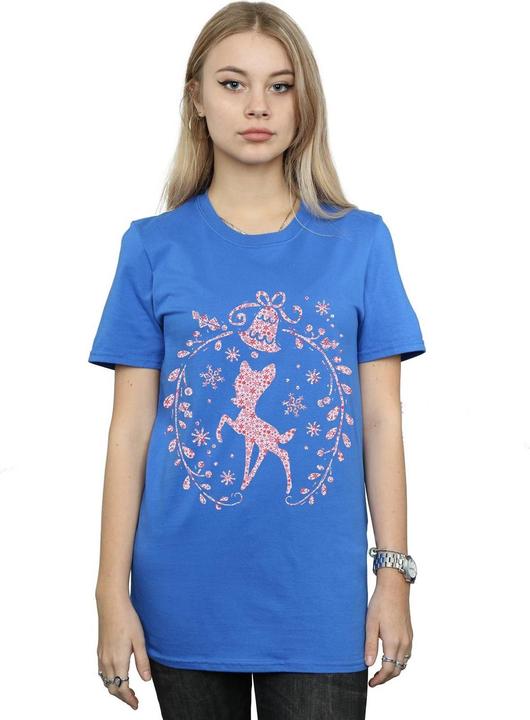 Immagine prodotto Disney Bambi Christmas Wreath Maglietta Ampia Donna (XXL)