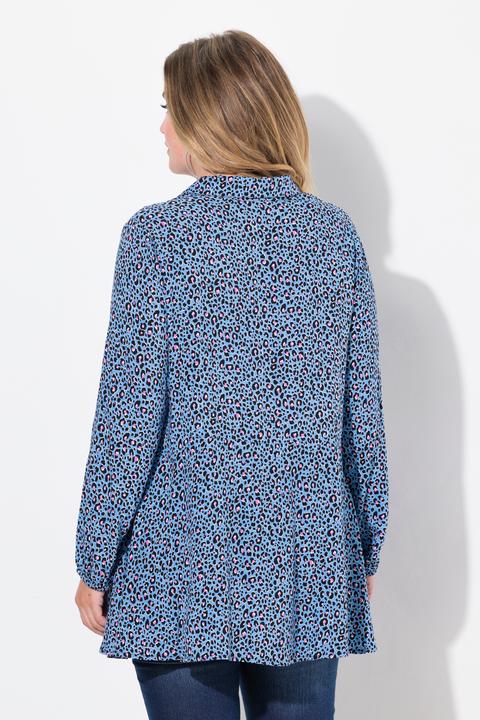 Produktbild Miamoda Bluse, A-Linie, Leomuster, Saum-Volant, Langarm (48)