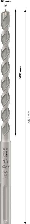 Produktbild Bosch Professional Zubehör Hammerbohrer SDS max-4 16 x 200 x 340 mm (16 Millimeter)
