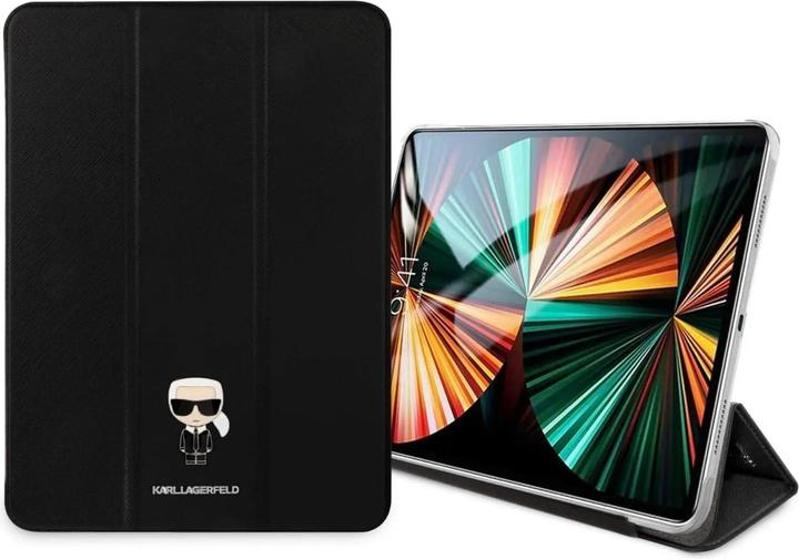 Actual product image Karl Lagerfeld KLFC11OKMK iPad 11" Pro 2021 Book Cover czarny/black Saffiano Karl Iconic (Apple iPad Pro 11 2021)