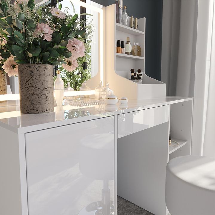 Actual product image Vicco Sherry with LED mirror and stool (128.20 x 50.10 x 76 cm)