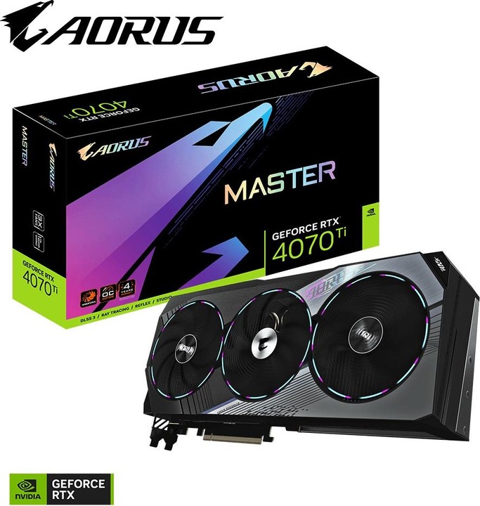 Actual product image Gigabyte AORUS GeForce RTX 4070 Ti MASTER (12 GB)