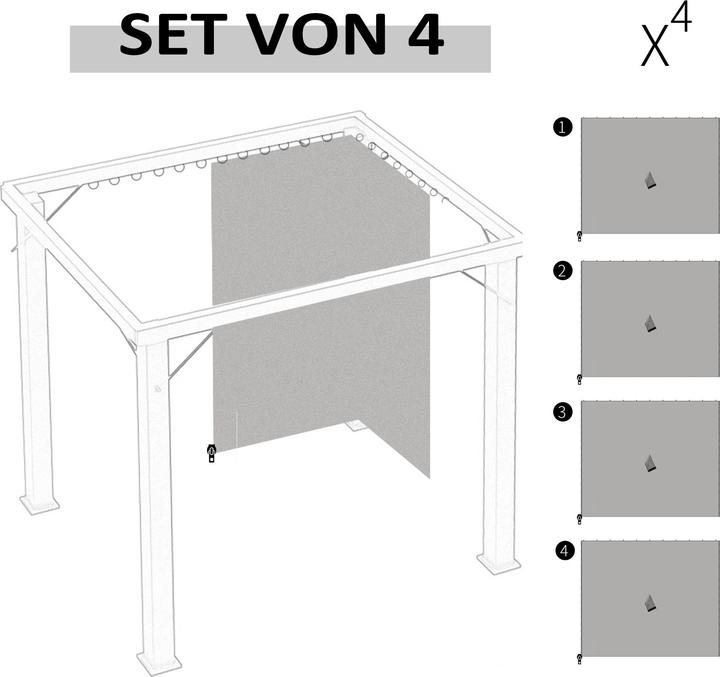 Immagine prodotto Outsunny Seitenwände Polyester Hellgrau (1 cm, 302 cm)
