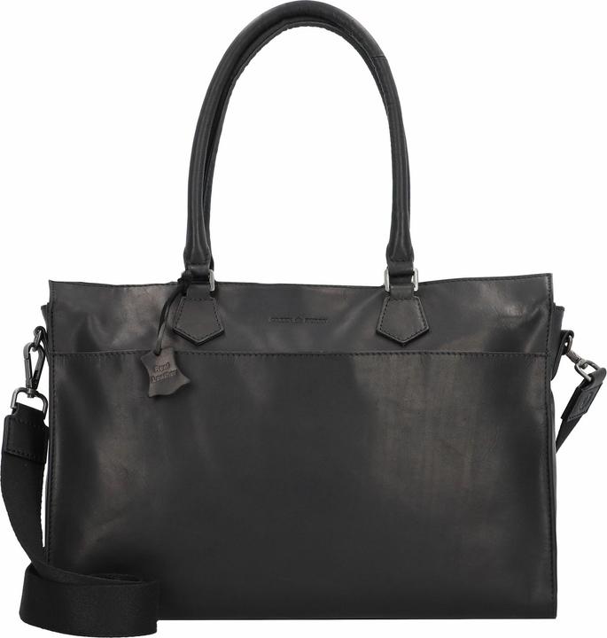 Immagine prodotto Greenburry Borsa a tracolla nera pura in pelle 40 cm scomparto per laptop