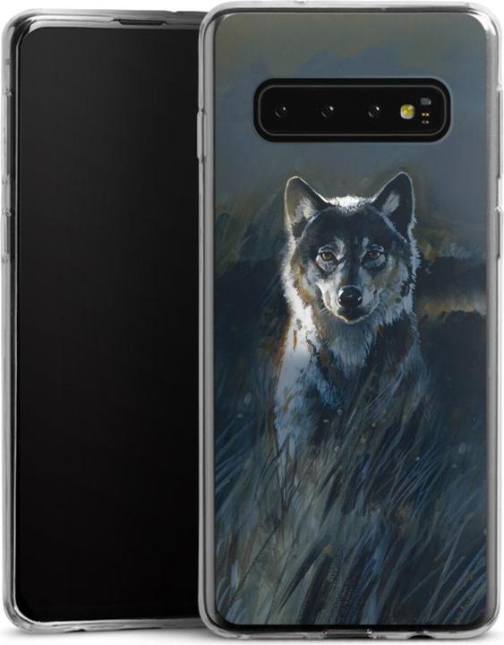 Actual product image DeinDesign Slim Case für Samsung Galaxy S10 Silikon Hülle Ultra Dünn Handyhülle Malerei Natur Wolf (Samsung Galaxy S10)