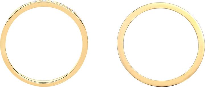 Produktbild Elli DIAMONDS Ring Basic Memoire Diamant (0.04 ct) 2er Set 925 Silber (52, 925 Silber)