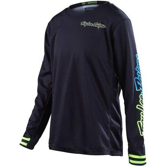 Troy Lee Designs, Velotrikot, GP Jersey, Mono, black/yellow/cyan, youth XS (XS), Mehrfarbig, XS