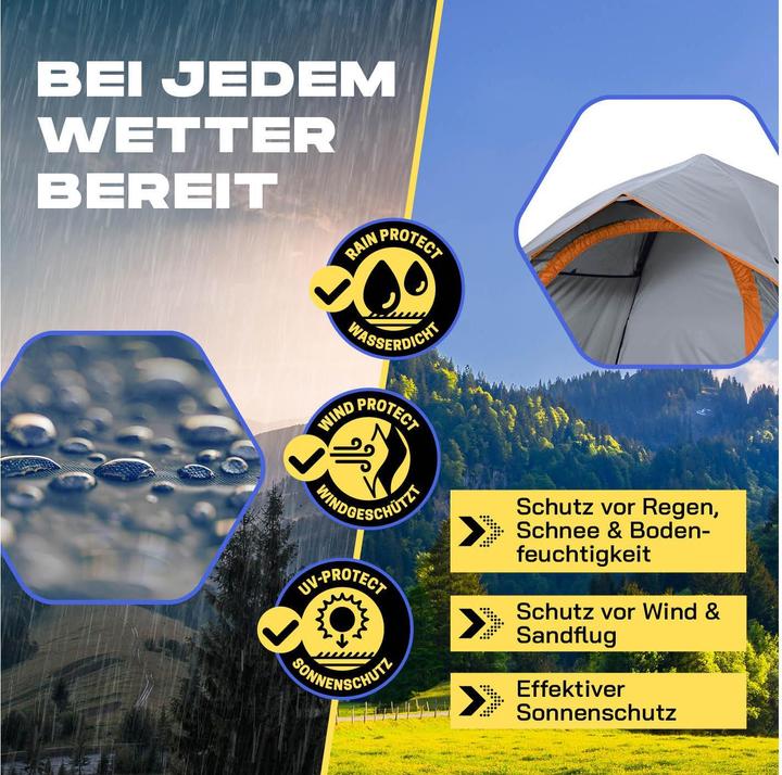 Actual product image Where Tomorrow Wurfzelt 3 Personen - Grau, Anzahl Personen: 3 (Pitching tent, 3.10 kg, 3 persons)