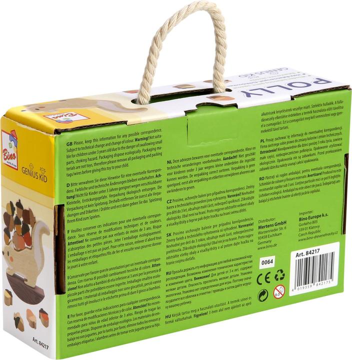 Actual product image Mertens Bino 84217 - Genius Kid, squirrel Polly, wooden balancing game, 14 pieces, stacking game (German)