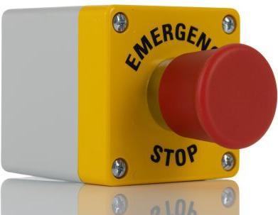 RS PRO Interrupteur d'arrêt d'urgence SMD, 24V, 1 contact NF, plastique, forme ronde, rouge, 70mm, x 70mm