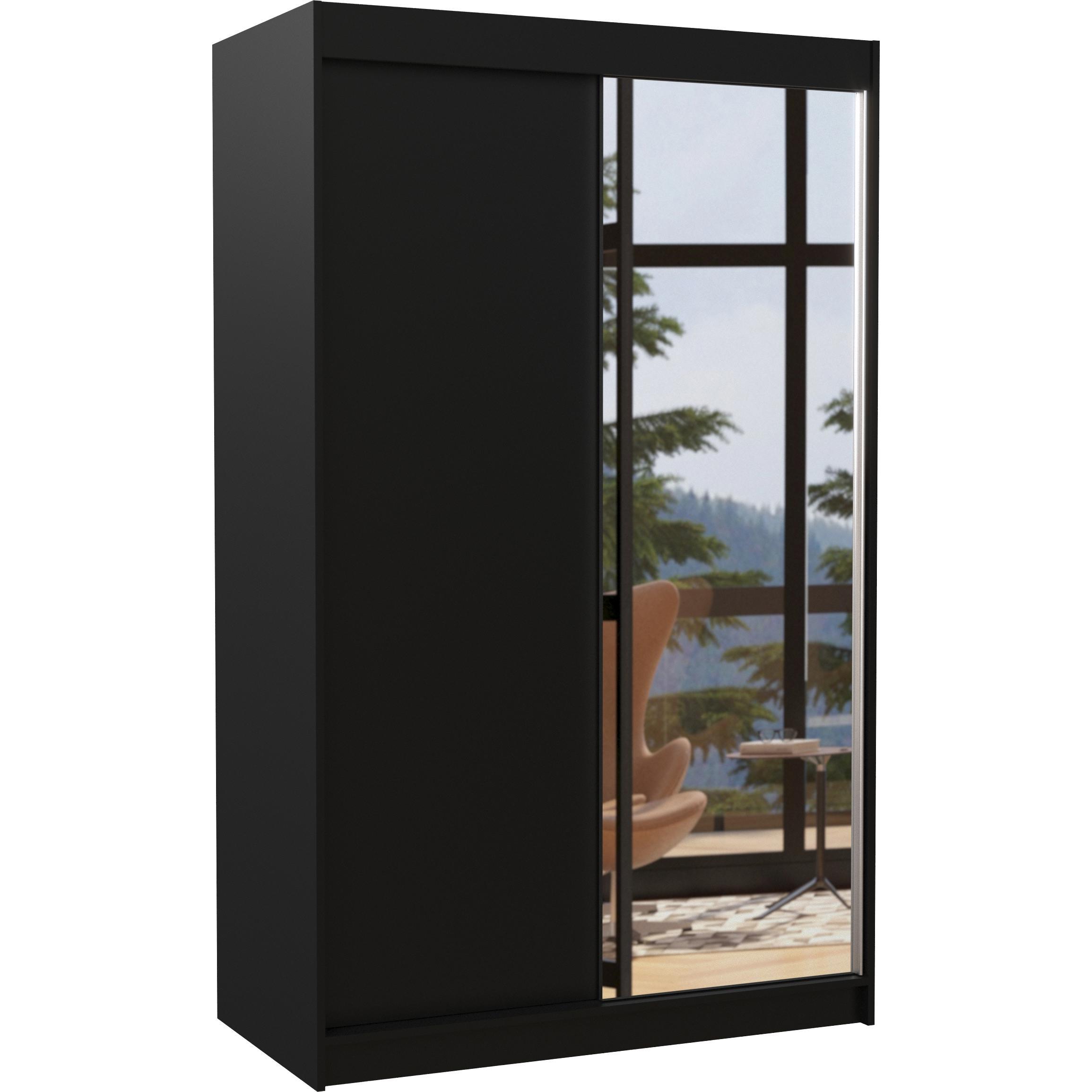 ADRK Furniture, Kleiderschrank, Verspiegelter Schiebeschrank REWENA 120 (120 x 58 x 200 cm)