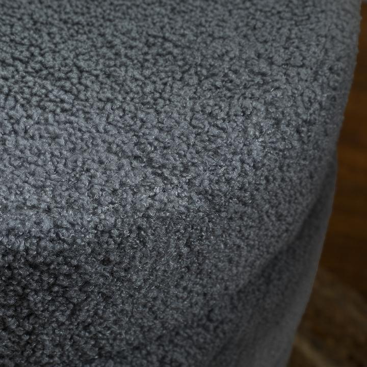 Image du produit Homcom Fusshocker Polyester, Schaumstoff Dunkelgrau