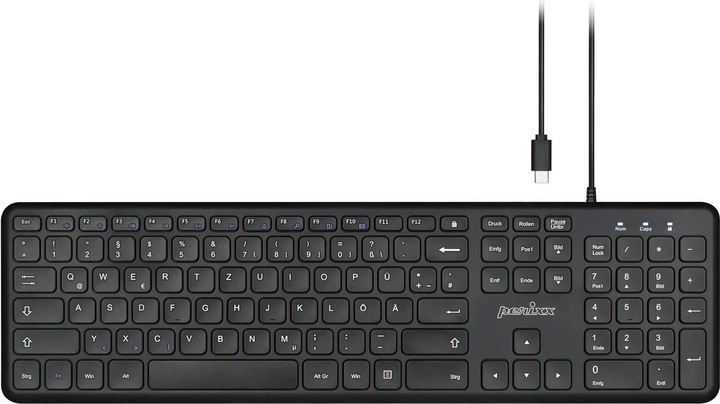 Image du produit Perixx PERIBOARD-210 C, DE, filaire, touches silencieuses, noir (DE, Filaire)