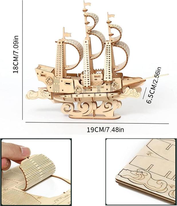 Immagine prodotto Homava Kit di costruzioni in legno 3D con veliero (83 pezzi)