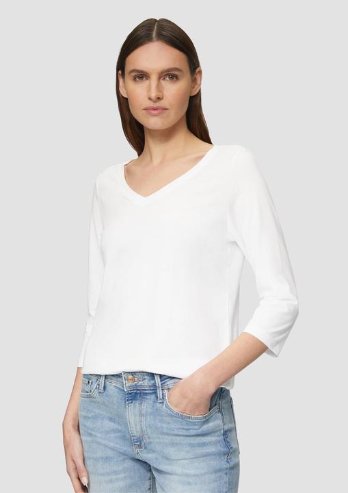 Produktbild S.Oliver T-Shirt Jerseyshirt mit V-Ausschnitt und 3/4-Ärmeln (34)